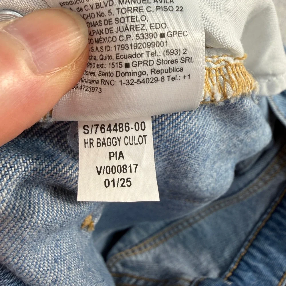 Old Navy 12 Jorts Jeans Baggy Wide Leg High Rise Drapey Denim Culotte Relaxed